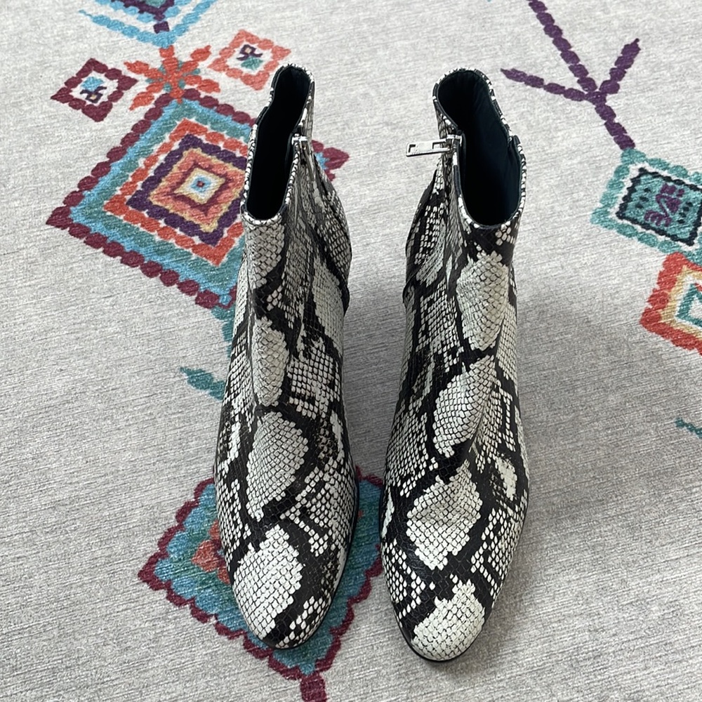 IRO Black and White Snake-Print Ankle Boots - Picture 3 of 11
